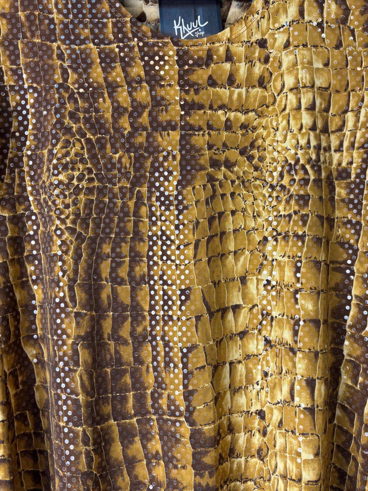 Dicaprio Y2K Sequin Croc Print Top