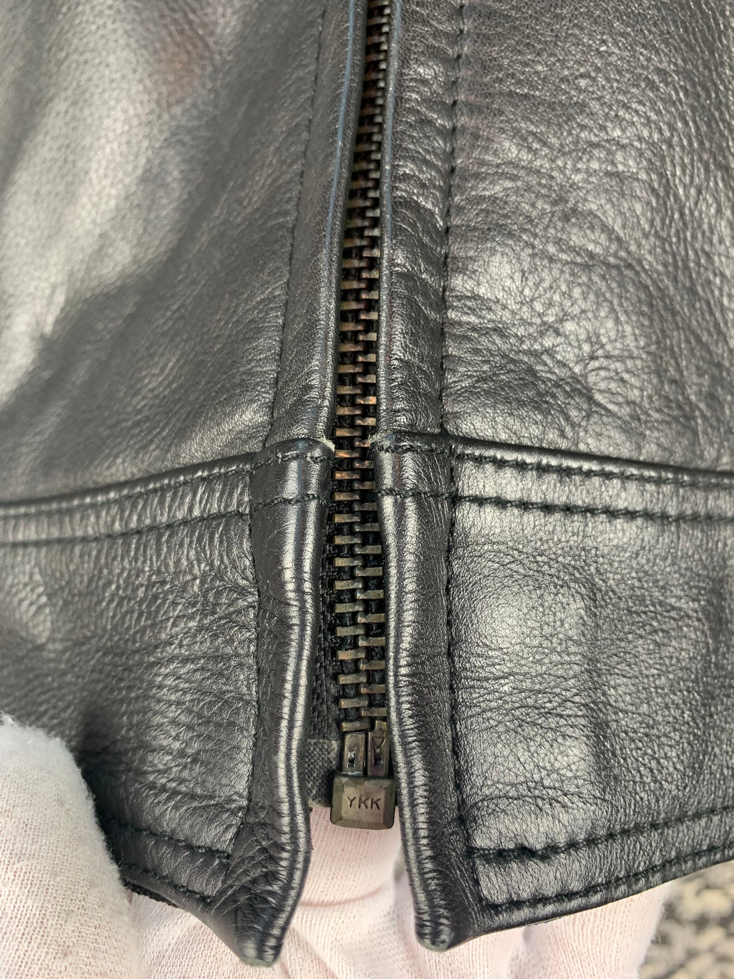 TSCHUL Vintage Black Motorcycle Leather Jacket