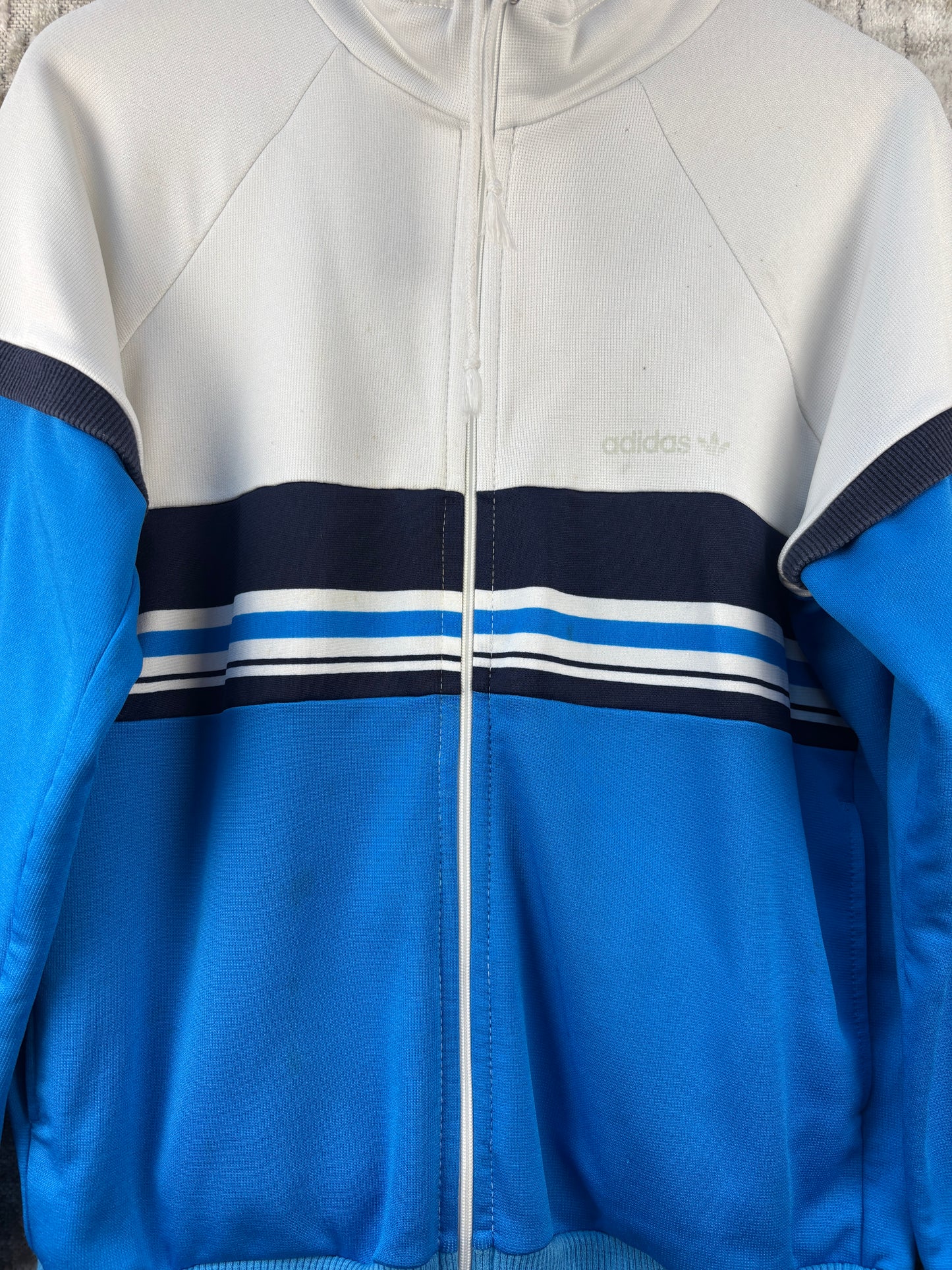 Mens Vintage Adidas Blue White Track Jacket