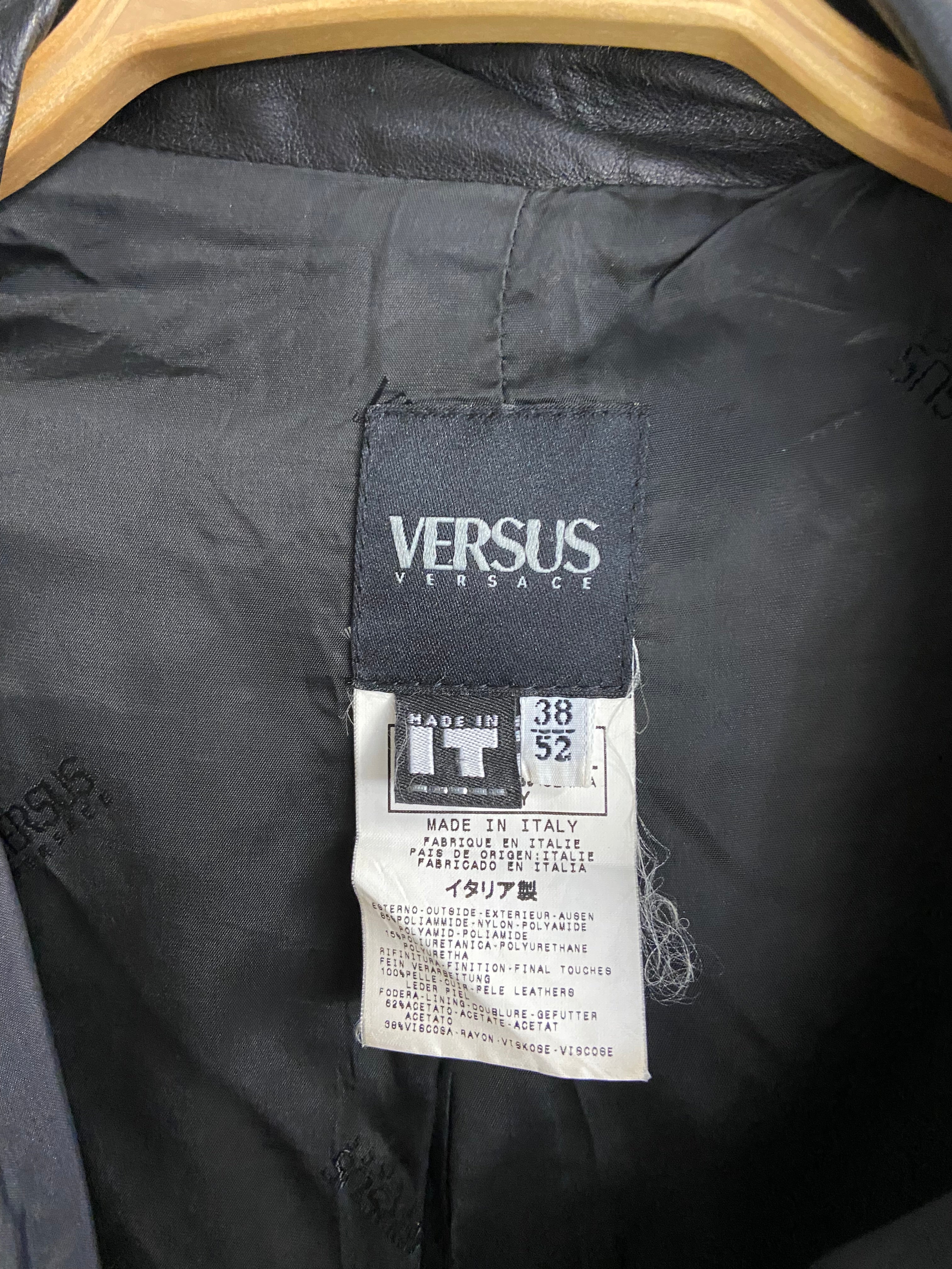Vintage Versus Versace Leather Jacket M Womens Black