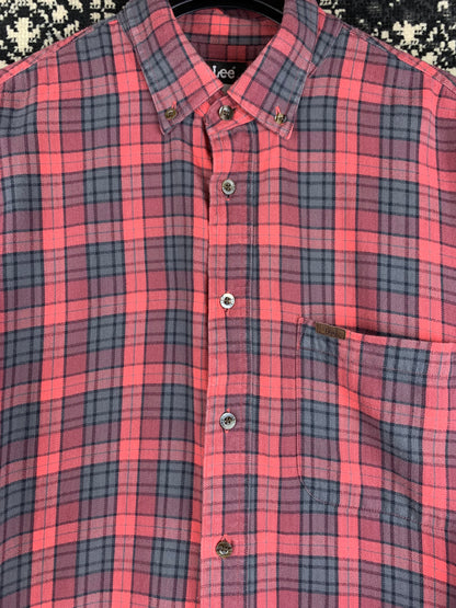 Lee Red Plaid Long Sleeve Button-Up Shirt