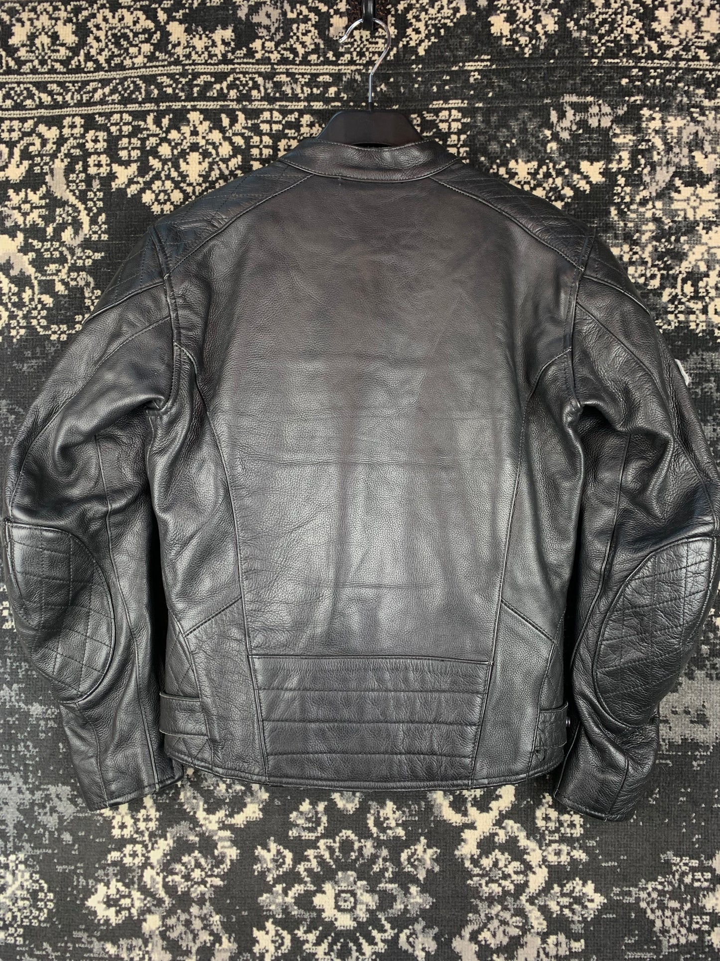 TSCHUL Vintage Black Motorcycle Leather Jacket