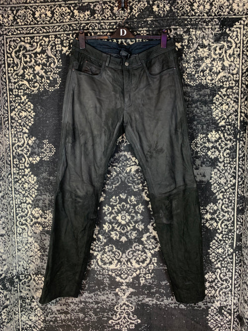 Men's Vintage Black Suede Leather Pants