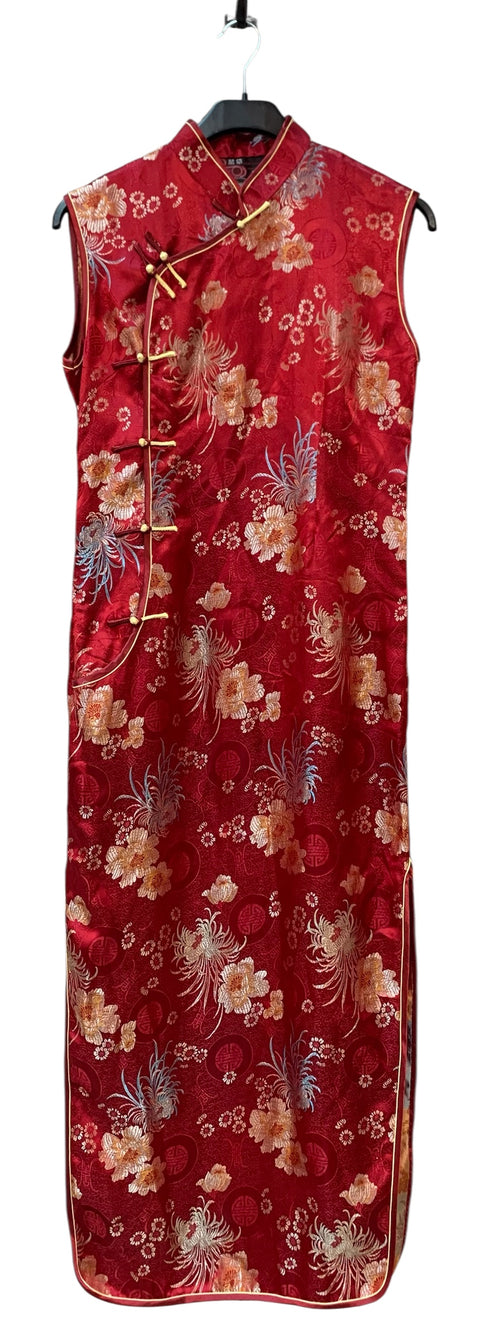 Floral Brocade Cheongsam Maxi Dress