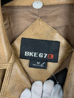 BKE67B Mens Brown Leather Coat