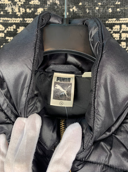 Puma Black Quilted Jacket with Gold Zip Detail