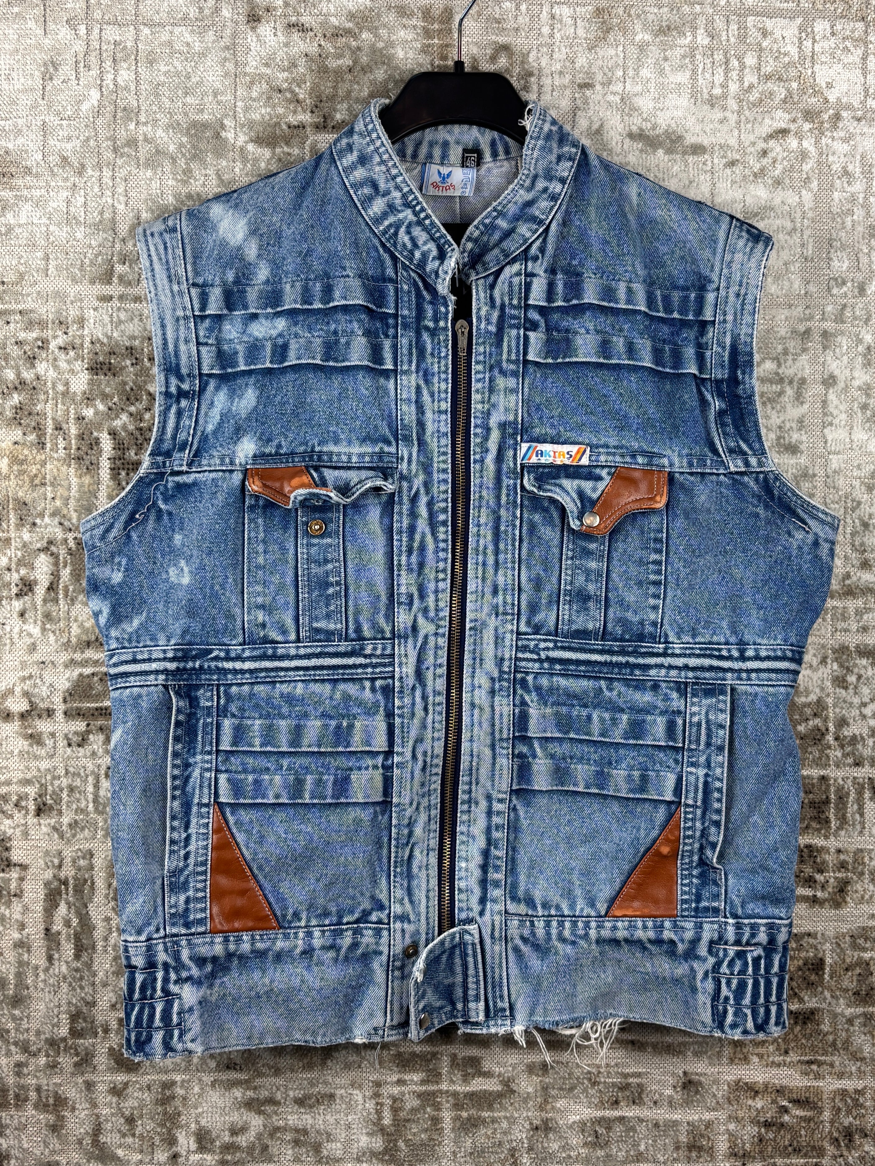 Mens Vintage Denim Utility Vest