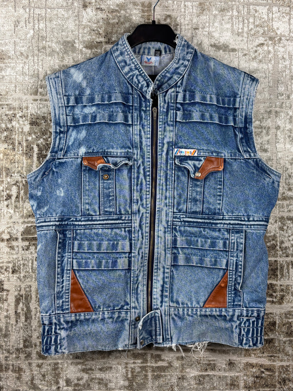 Mens Vintage Denim Utility Vest