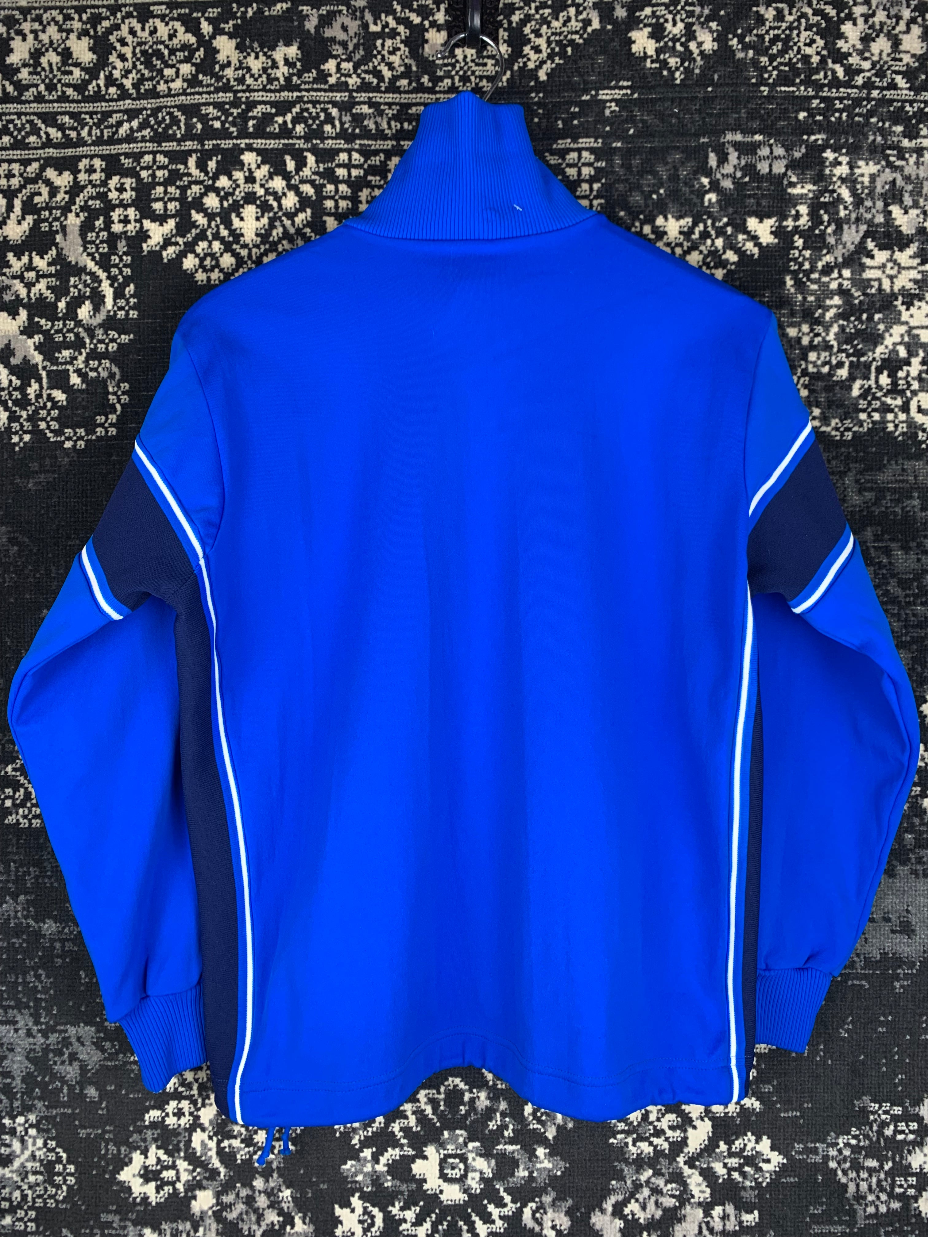 Men's Electric Blue High Neck Half Zip-Up Sports Jacket