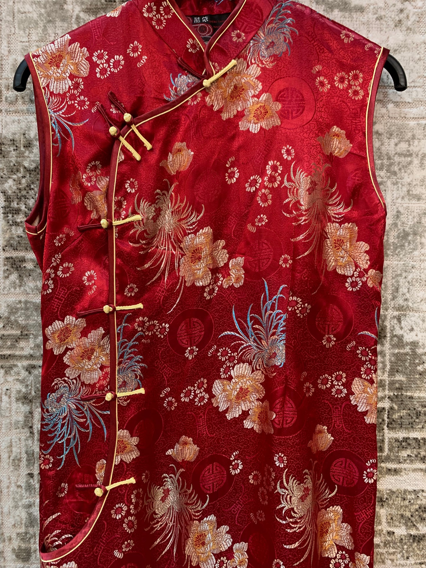 Floral Brocade Cheongsam Maxi Dress