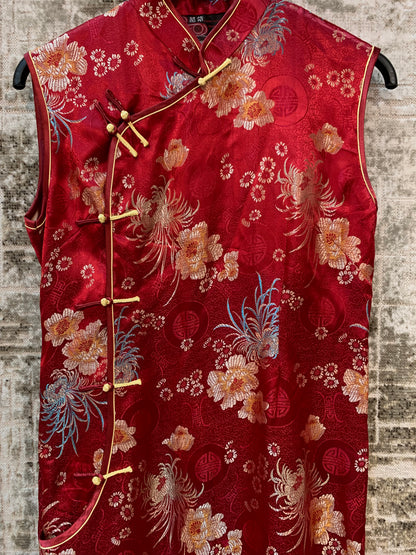 Floral Brocade Cheongsam Maxi Dress