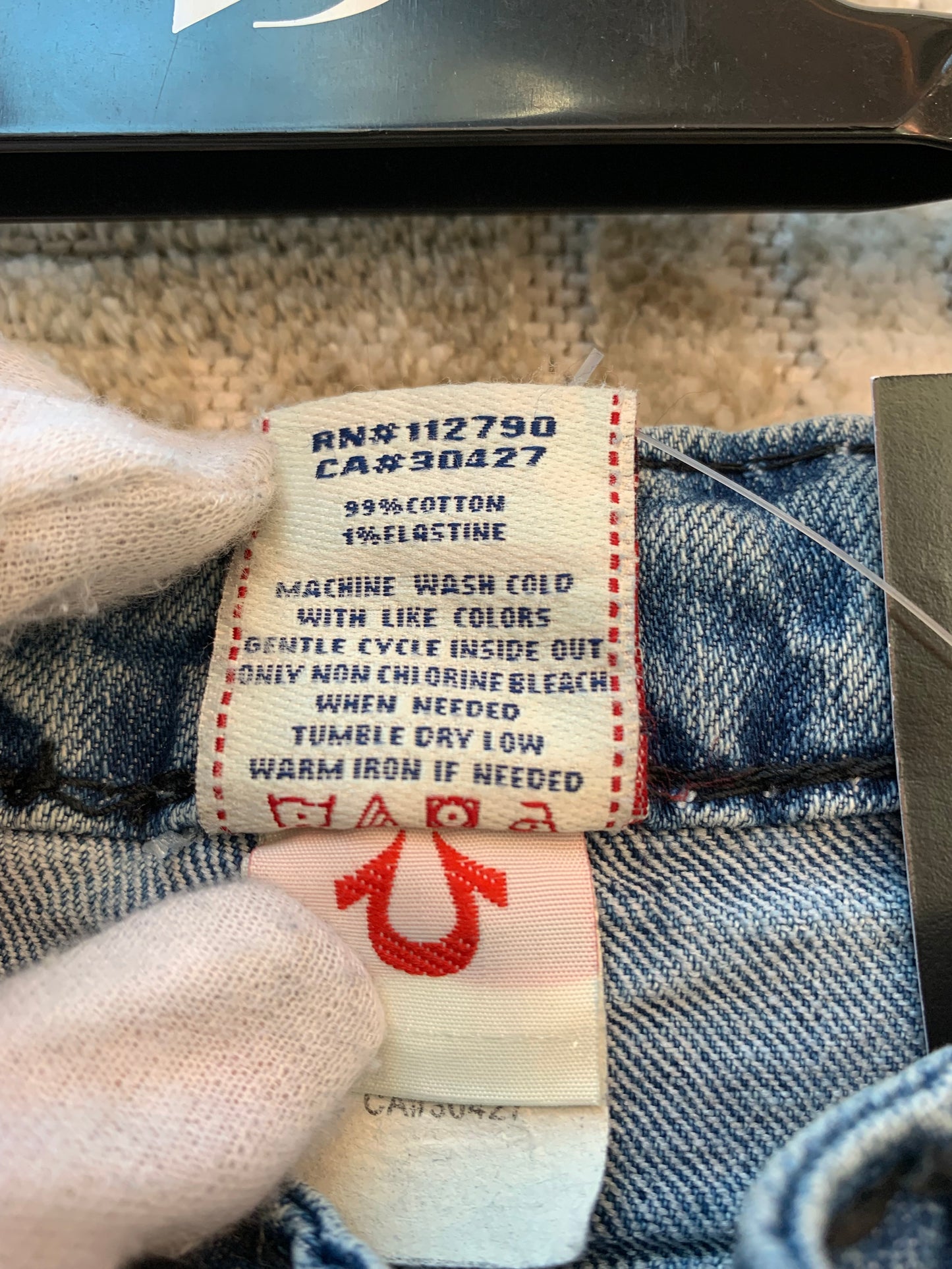 True Religion Light Wash Straight Jeans