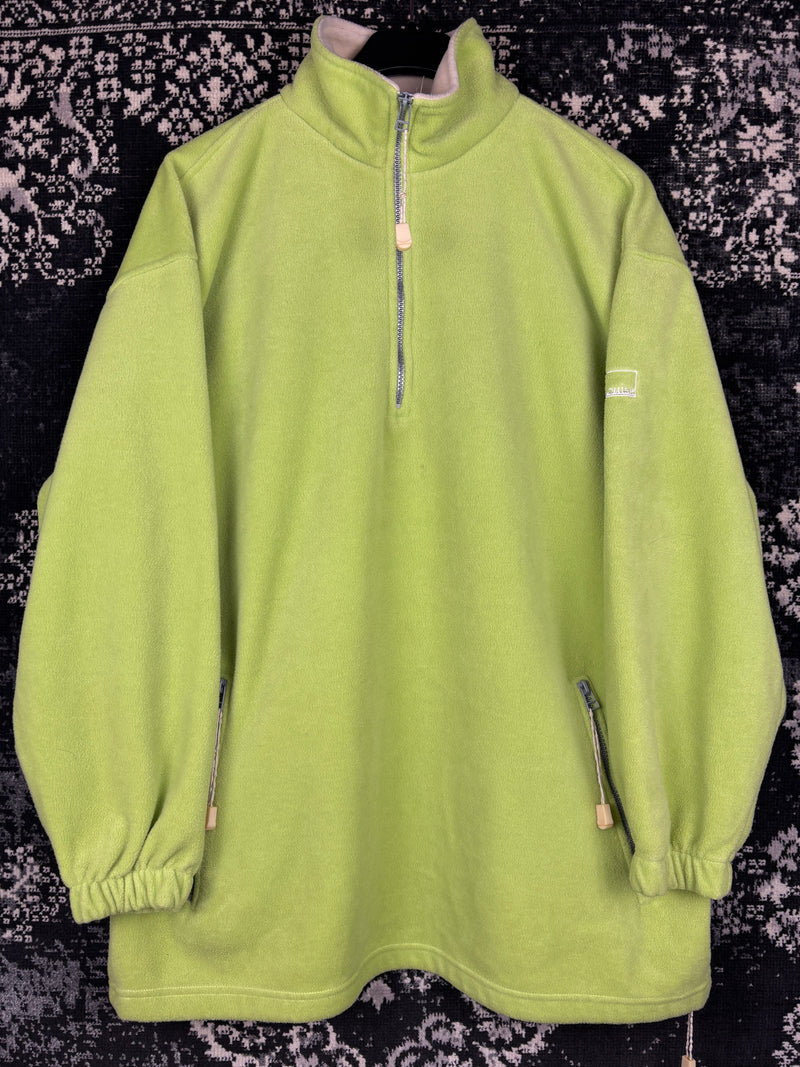 Men's Vintage Lime Green Half Zip Fleece Pullover
