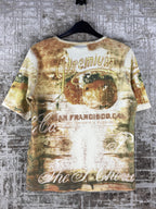 Womens Y2K Brown Graphic T Shirt