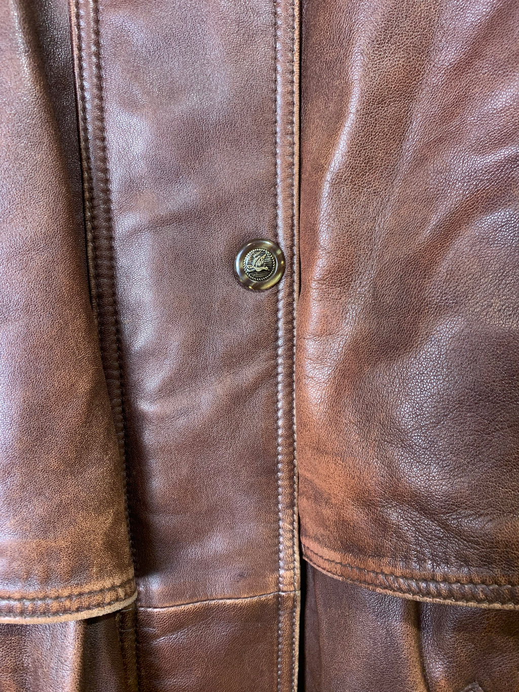 New Fast Brown Leather Coat