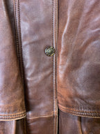 New Fast Brown Leather Coat