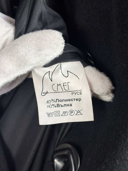 Elegant Women's Long Black Wool Blend Coat