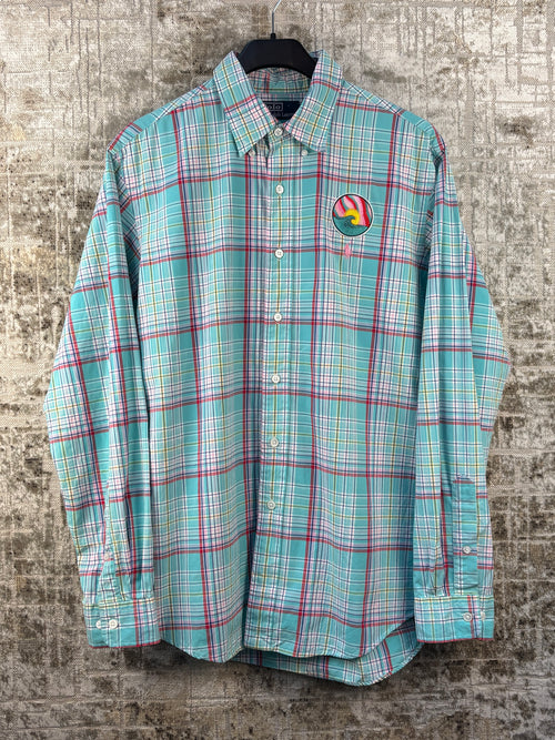 Mens Vintage Polo Ralph Lauren Plaid Button Up Shirt
