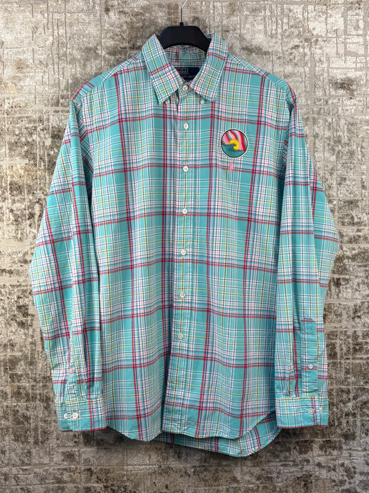 Mens Vintage Polo Ralph Lauren Plaid Button Up Shirt