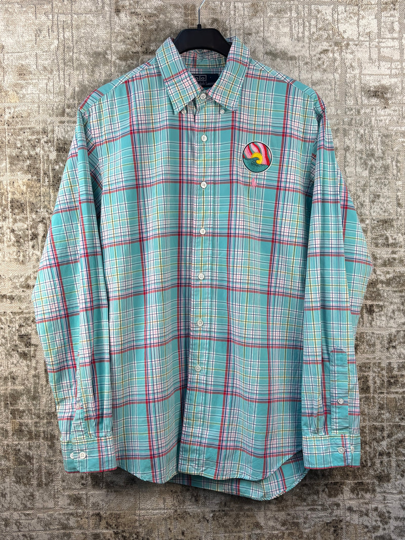 Mens Vintage Polo Ralph Lauren Plaid Button Up Shirt