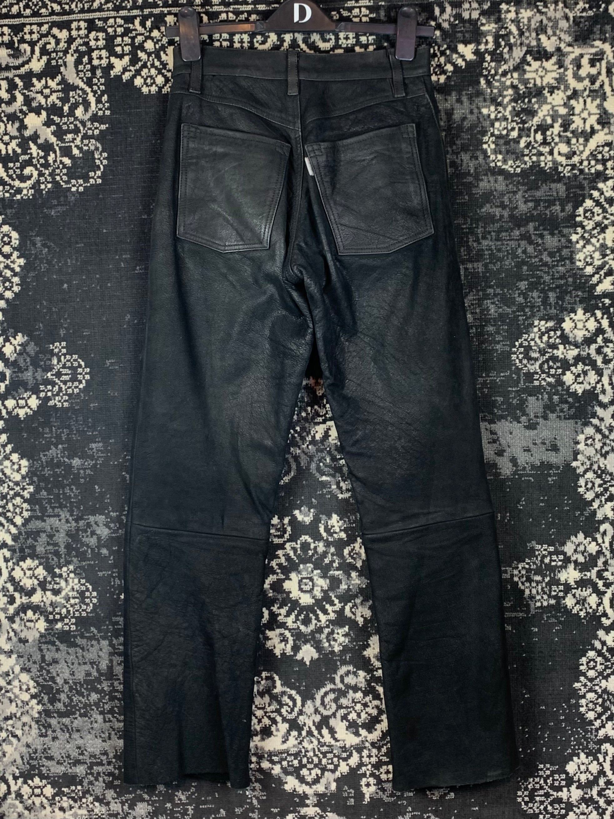 Vintage Women's Black Genuine Leather Pants