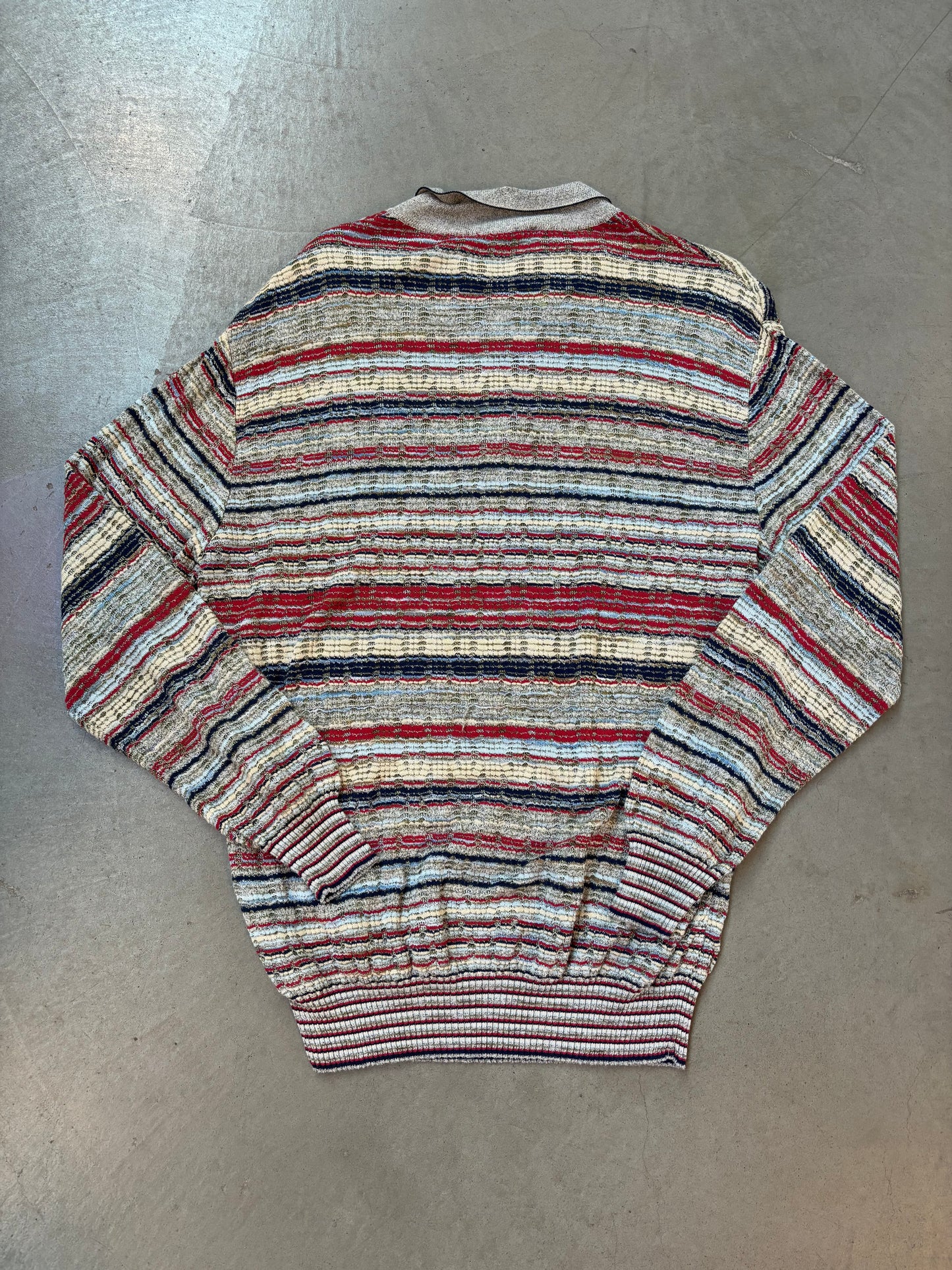 Missoni Italy Knit Polo Long Sleeve Sweater