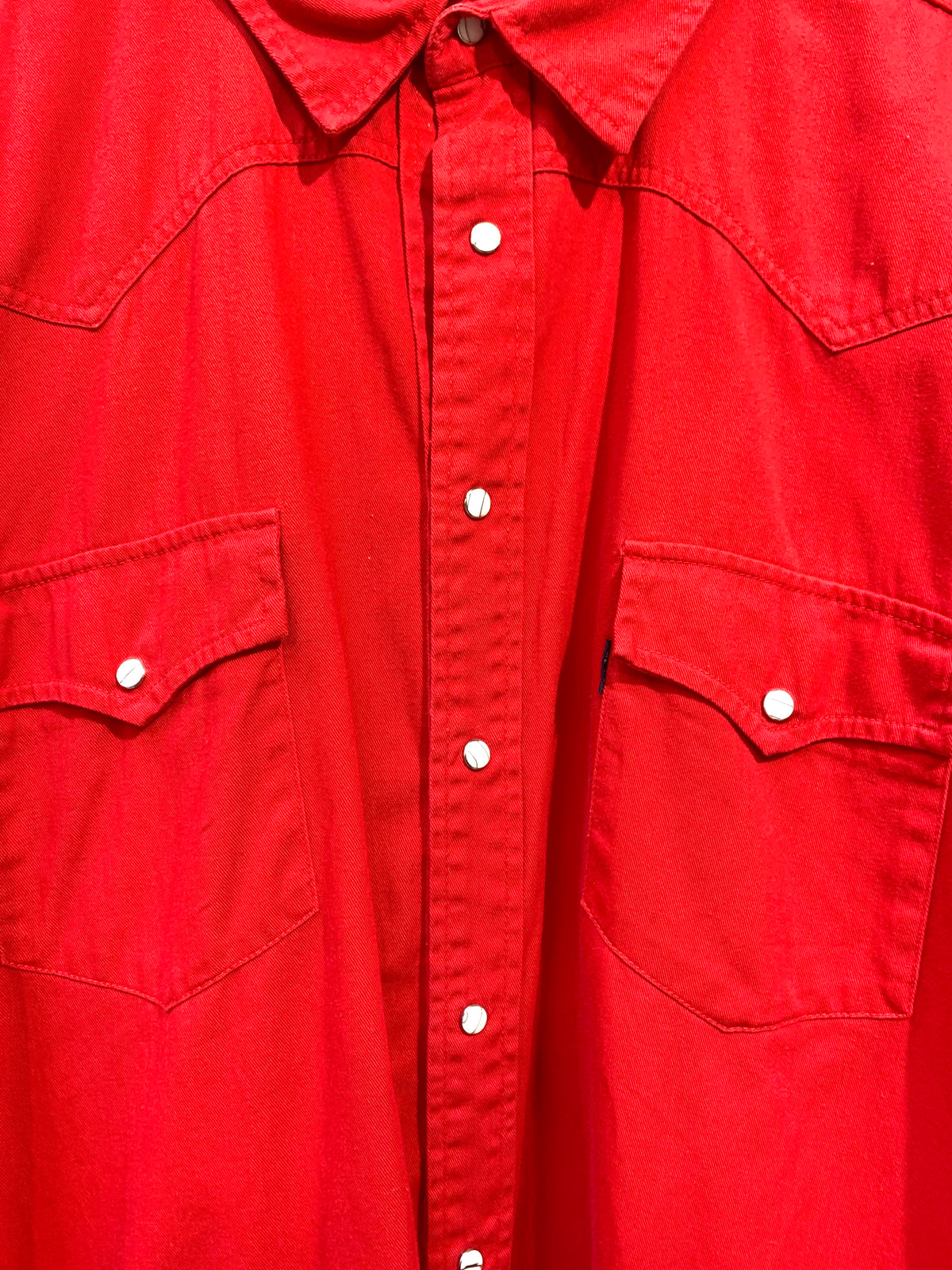 Petrol Denim Western Snap Shirt