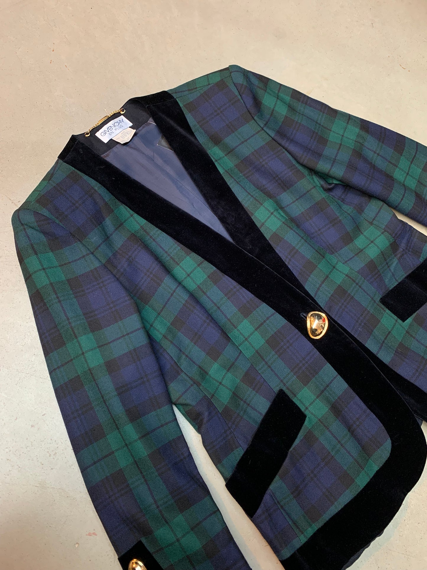 Vintage Women's Givenchy En Plus Plaid Wool Blazer