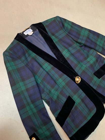 Vintage Women's Givenchy En Plus Plaid Wool Blazer