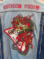 Women's Y2K Guess Dragon Embroidery Denim Jacket