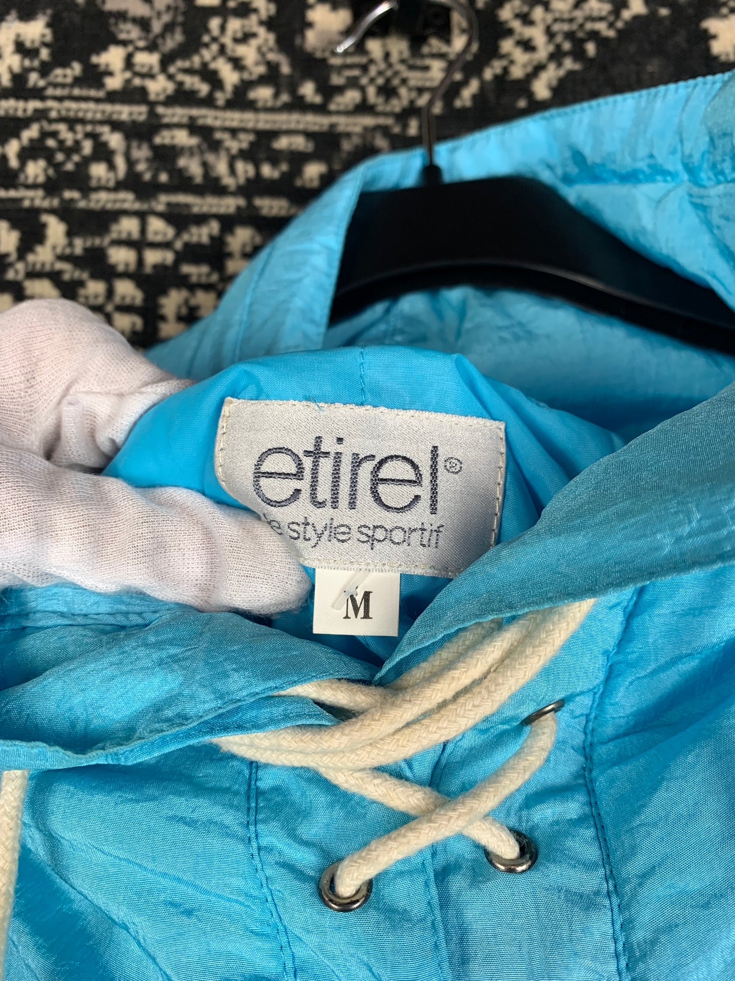 Men's Vintage Light Blue Lace-Up Ski Jacket