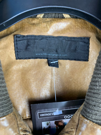 Men's Vintage Brown Leather Bomber Jacket