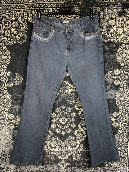 Women's Y2K Beaded Wide Leg Jeans
