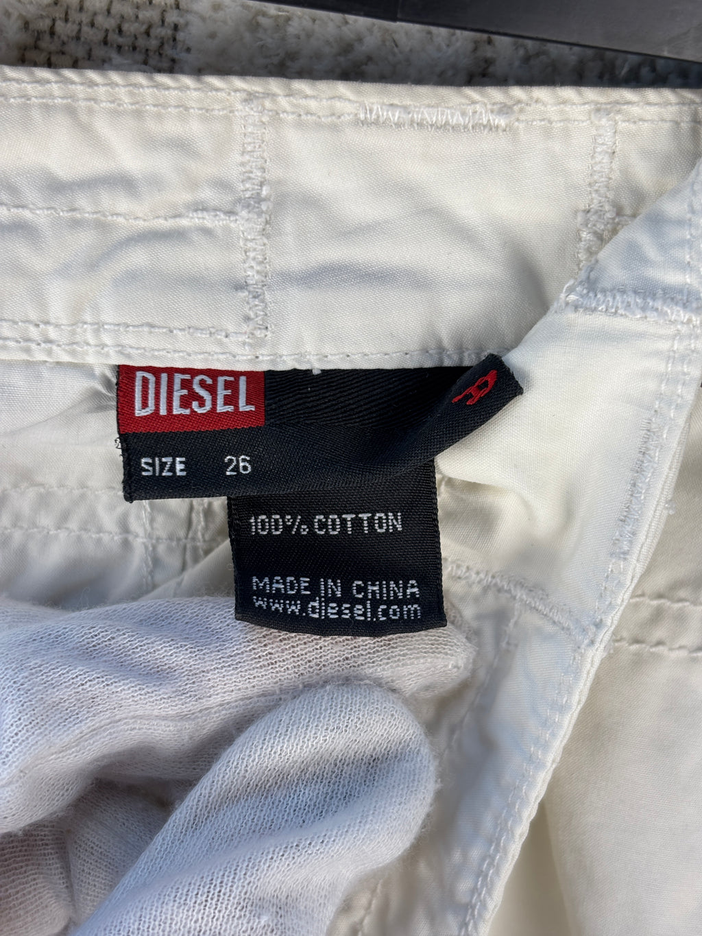 Womens Y2K Diesel White Cargo Skirt