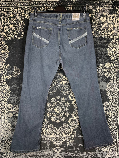 Women's Y2K Beaded Wide Leg Jeans