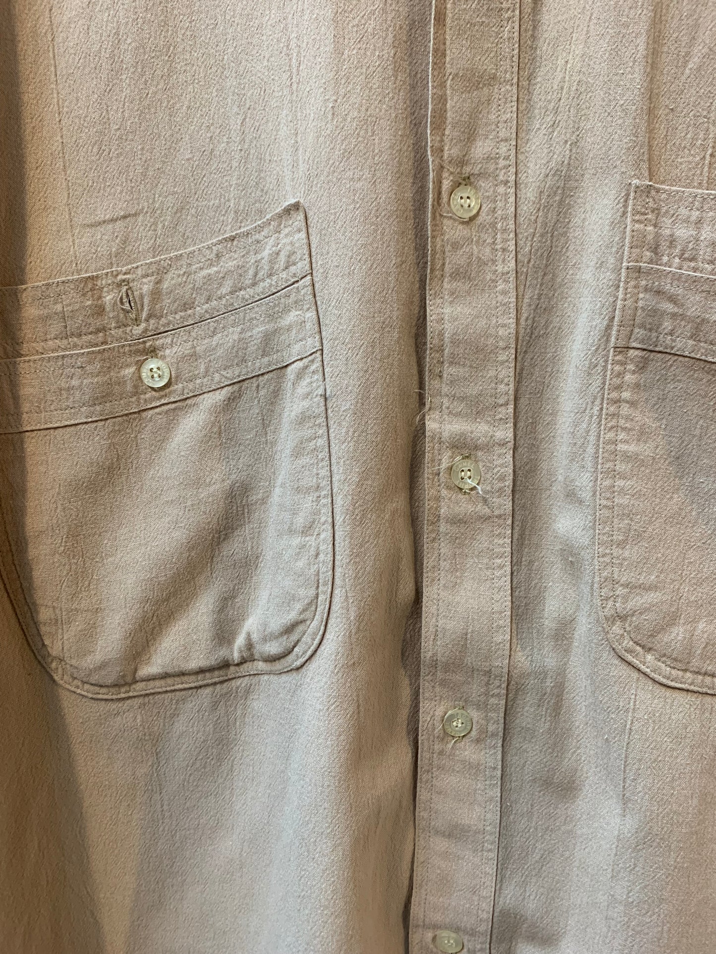 Vintage Camel Collection Beige Short Sleeve Button Up Shirt