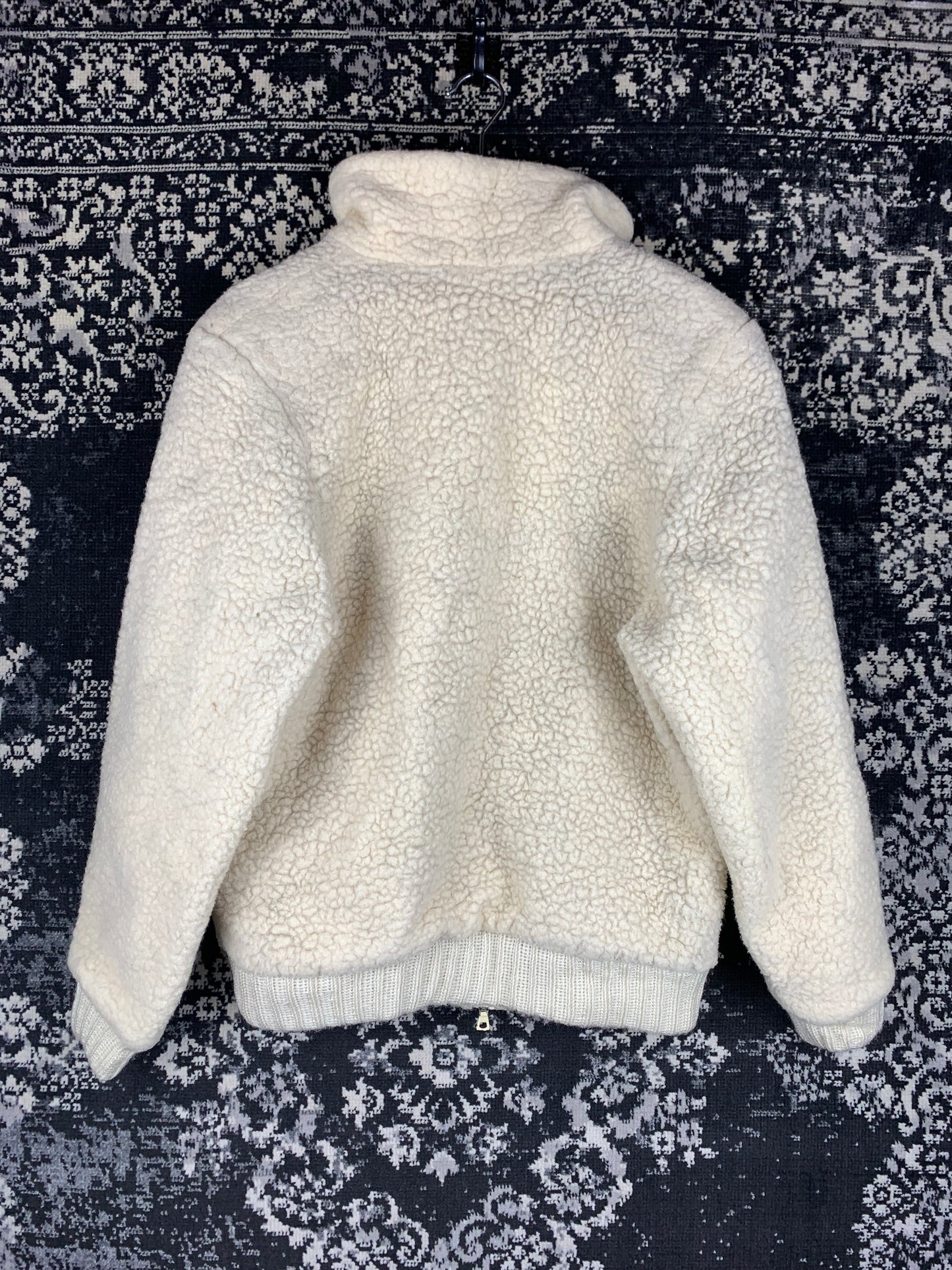 Women's Beige Lamb Wool Zip Jacket by Pallana