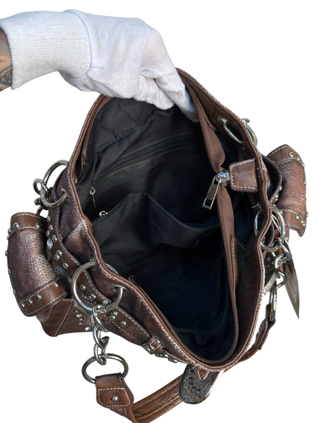 Western Rhinestone Buckle Shoulder Bag