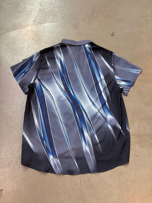 Vintage Blue Swirl Button-Up särk