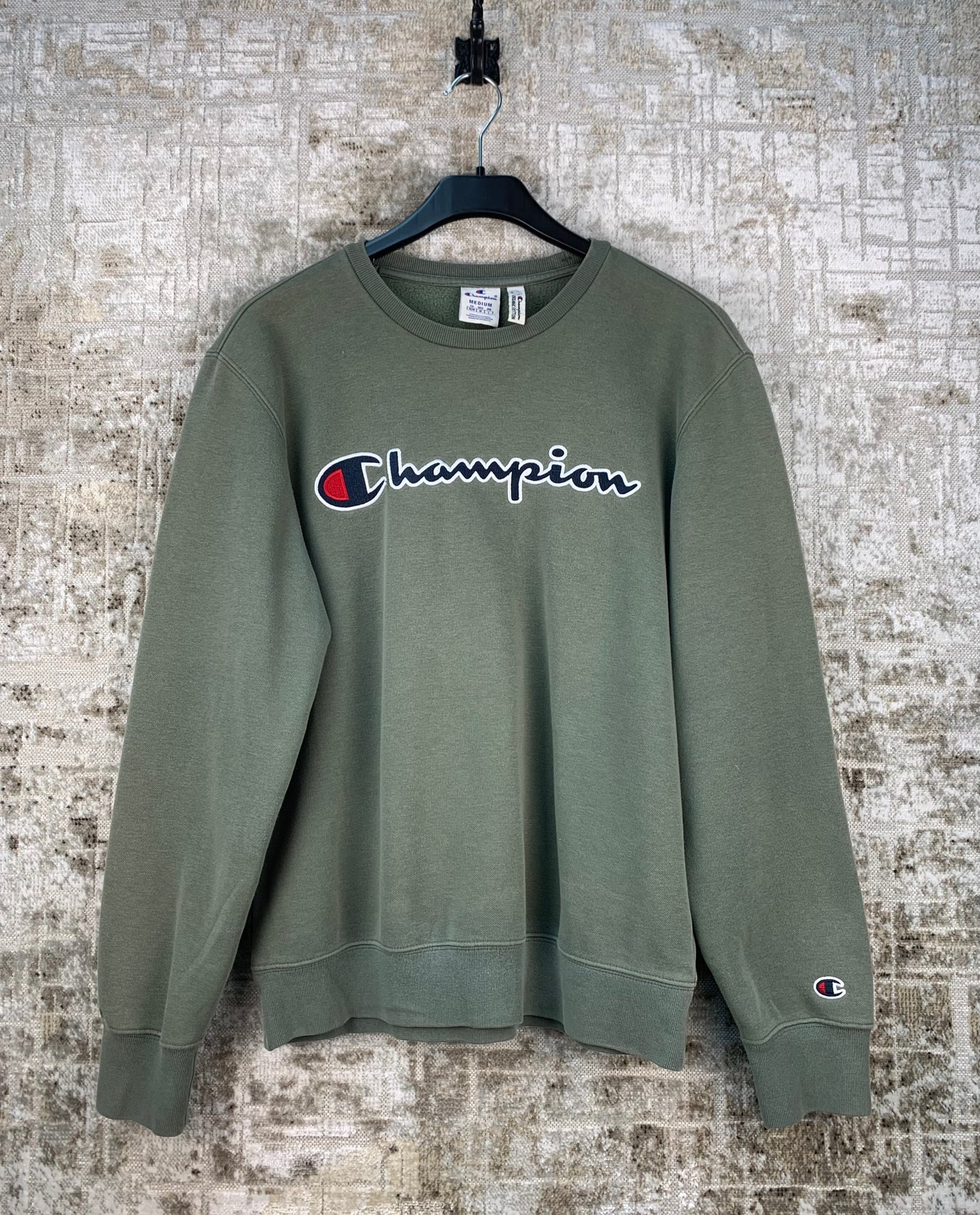 Men's Vintage Champion Khaki Green Sweatshirt