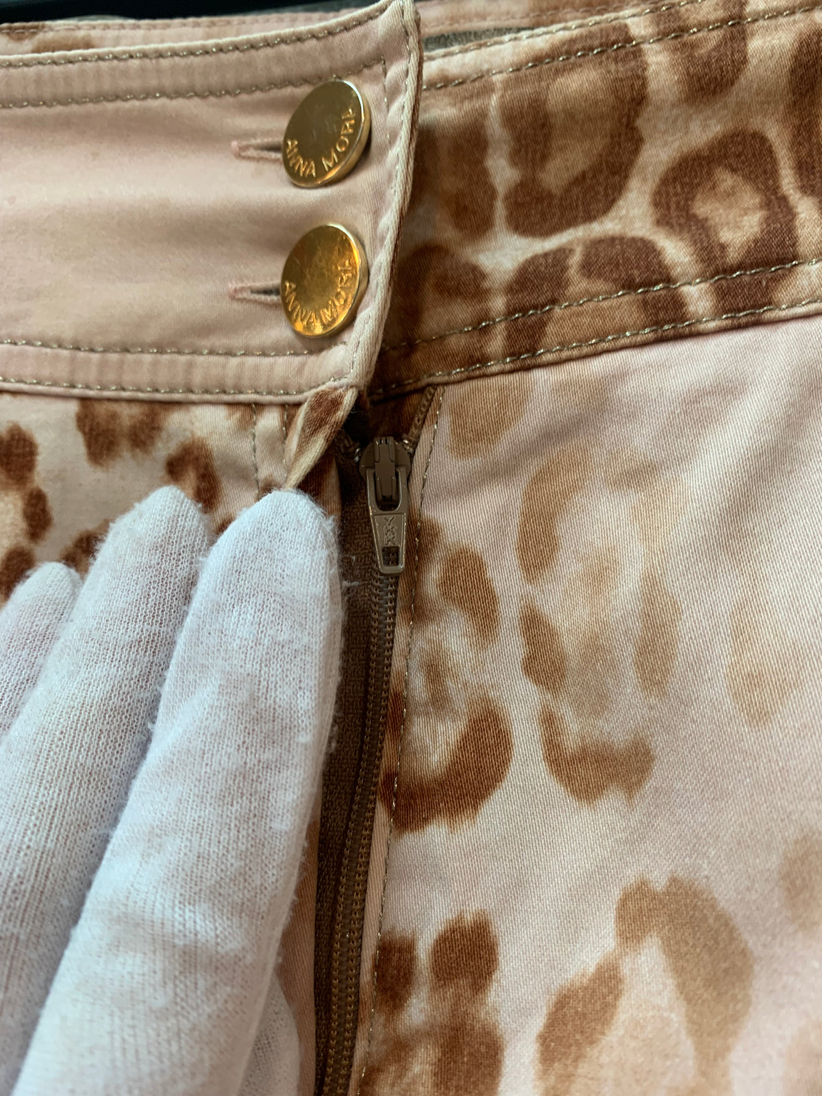 Anna Mora Leopard Print Pencil Skirt