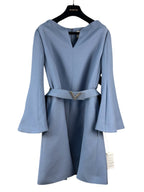 Valentino Garavani V Belted Light Blue Dress