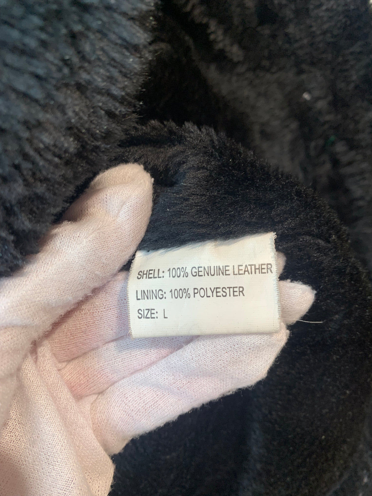 Patchwork Leather Faux Fur-Lined Hooded Coat