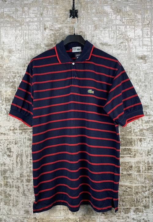 Mens Vintage Lacoste Striped Polo Shirt