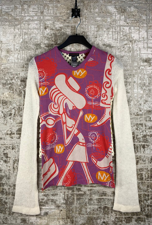 Womens Y2K Custo Barcelona Graphic Long Sleeve Top