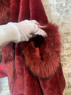 Samar Moda Faux Fur Trim Cape