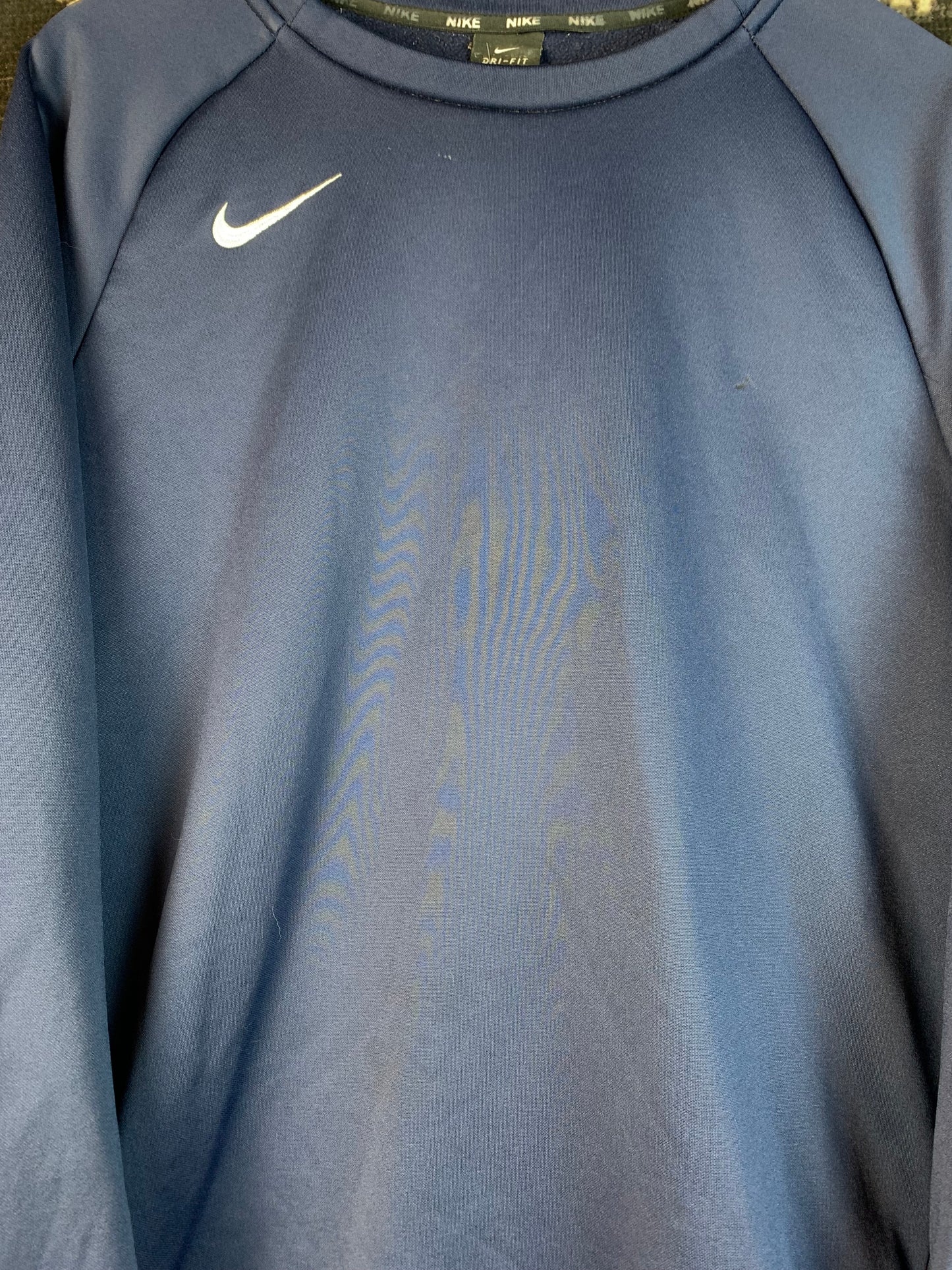 Nike Dri-Fit Navy Blue Long Sleeve Athletic Pullover Sweatshirt