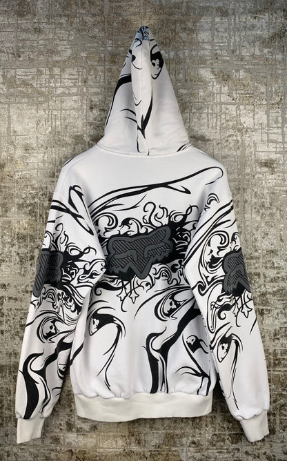Mens Y2K Tribal Deseign Basswood Zip-Up Hoodie