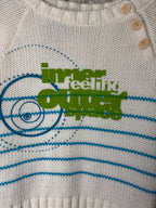 Y2K "Inner Feeling Outer Space" Striped Knit Sweater