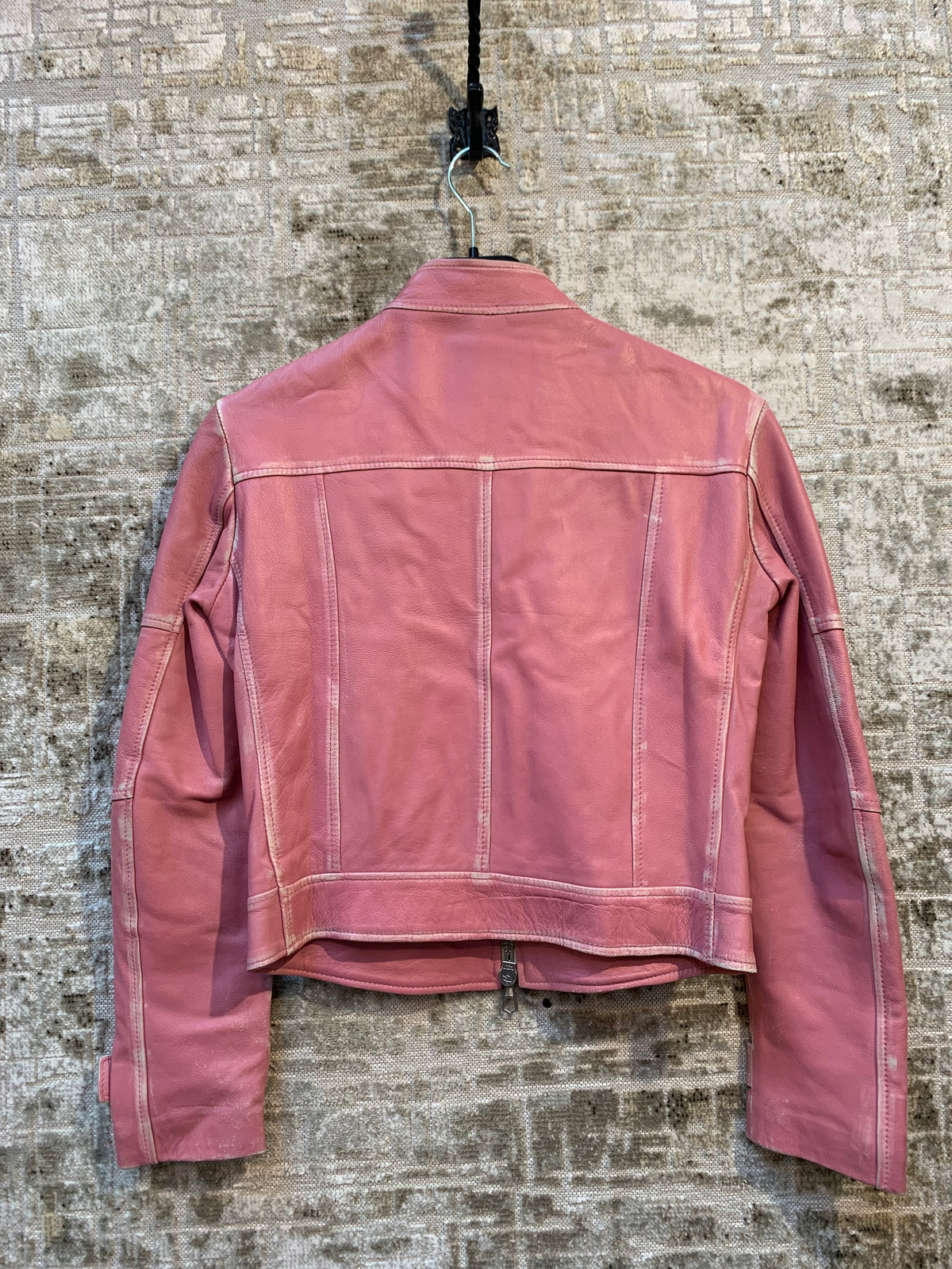 Rossodisera Y2K Distressed Leather Moto Jacket